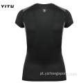 Camiseta feminina Moisture Wicking Dry Fit Jogging